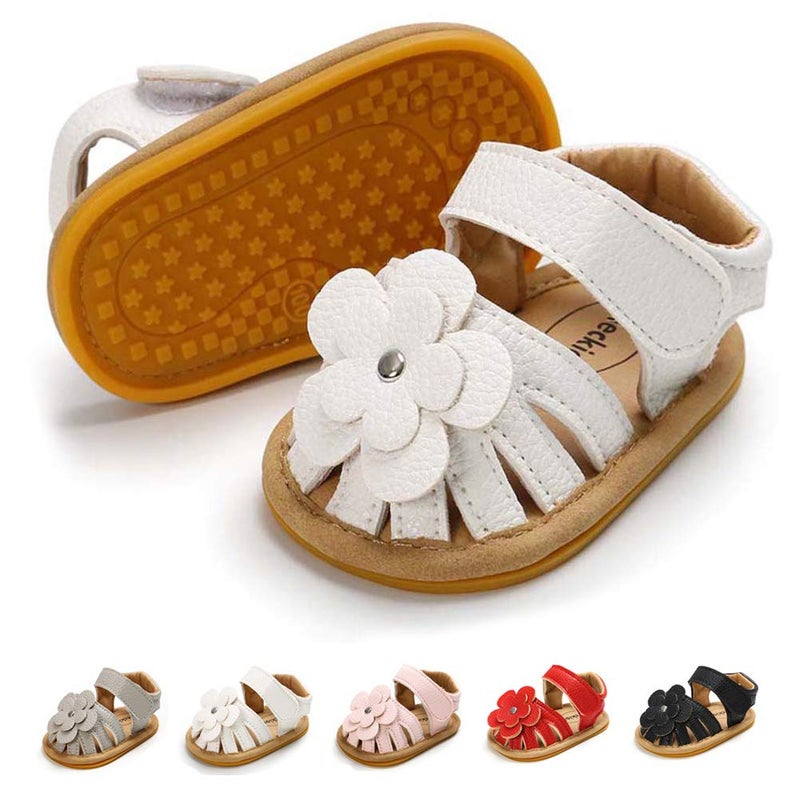 Babelvit Infant Baby Girl Boy Sandals Comfort Premium Summer Outdoor Casual Beach Shoes with Flower Bowknot Anti Slip Rubber Sole Newborn Toddler Prewalker First Walking Shoes - Image 1